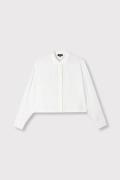 Alix The Label Ladies woven stripy cropped blouse off-white