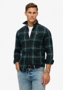 Superdry M4010727a lumberjack check b8k frontier navy heren overshirt