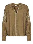 Jacqueline de Yong Jdygreta ls embroidery top wvn camel