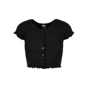 Urban Classics Dames ribbed button-down crop top