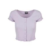 Urban Classics Dames ribbed button-down crop top