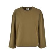 Urban Classics Dames organic cotton oversized t-shirt met lange mouwen