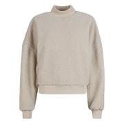 Urban Classics Dames sherpa sweater met staande kraag