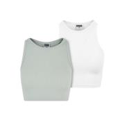 Urban Classics Dames ribbed crop top (set van 2)