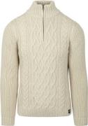 Superdry Jacob cable knit half zip beige