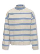 Only Kogama ls stripe loose highneck knt zand dessin