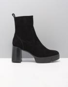 Unisa Enkellaarsjes dames bs black suede