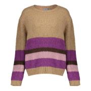 Geisha pullover stripe 44576-70 720 sand/purple/black