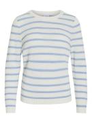 Vila vidalo o-neck l/s stripe knit top- 14101685 kentucky blue