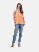 Mucho Gusto ® paillettentop oranje zilver