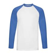 Fruit of the Loom Heren baseball t-shirt met lange mouwen