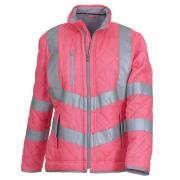 Yoko Dames kensington fleece gevoerde hi-vis lady fit gewatteerde jas