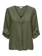 Only Jdysay 34 linen v-neck top wvn dia army