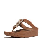 FitFlop Fino crystal-chain leather toe-post sandals