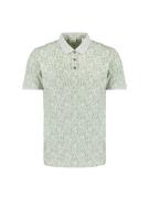 No Excess Polo pique allover printed with linen dessin