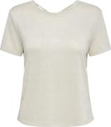Only Onlamber life s/s glitter top jrs cloud dancer/fro