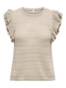 Only onlaga sl glitter o-neck top knt 15344402 feather gray