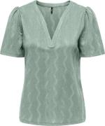 Only Onldia s/s v-neck pleat top cs jrs jadeite