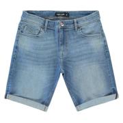 Cars Hunter short bleached used blue denim