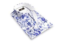 Circle of Gentlemen Manuel allover print overhemd in stretch kwaliteit