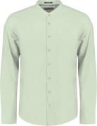 No Excess Shirt granddad solid with linen mint