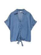 Vero Moda Vmfleur ss bow tencel shirt blue denim
