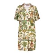 Geisha dress animal jungle 57395-70 530 green/off-white