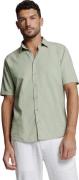 No Excess Shirt short sleeve solid with linen light army