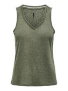 Only onlpenny s/l v-neck top jrs noos 15320076 ivy green