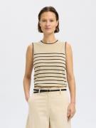 Selected Femme slfesther sl contrast knit top 16097496 birch stripes b...