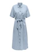 Only Onlcaro s/s linen bl belt dress cc