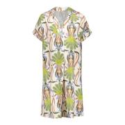 Geisha 57399-70 010 dress aop off-white/green/burned orange/