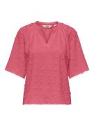 Only Onlivana life 34 dobby v-neck top wvn cs koraal