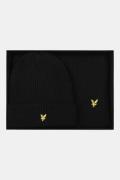 Lyle and Scott Lambswool ribbed beanie&scarf gift set