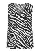 Vero Moda Vmeasy joy sl v-neck top wvn ga ecru dessin