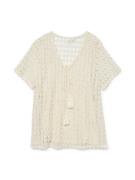 Vero Moda Vmdylie ss v-neck top wvn btq ga ecru