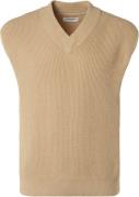 No Excess Spencer v-neck relief rib jacquard stone