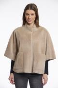 Rino & Pelle Faux fur cape zand