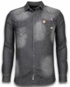 Bread & Buttons Denim shirt spijker slim fit